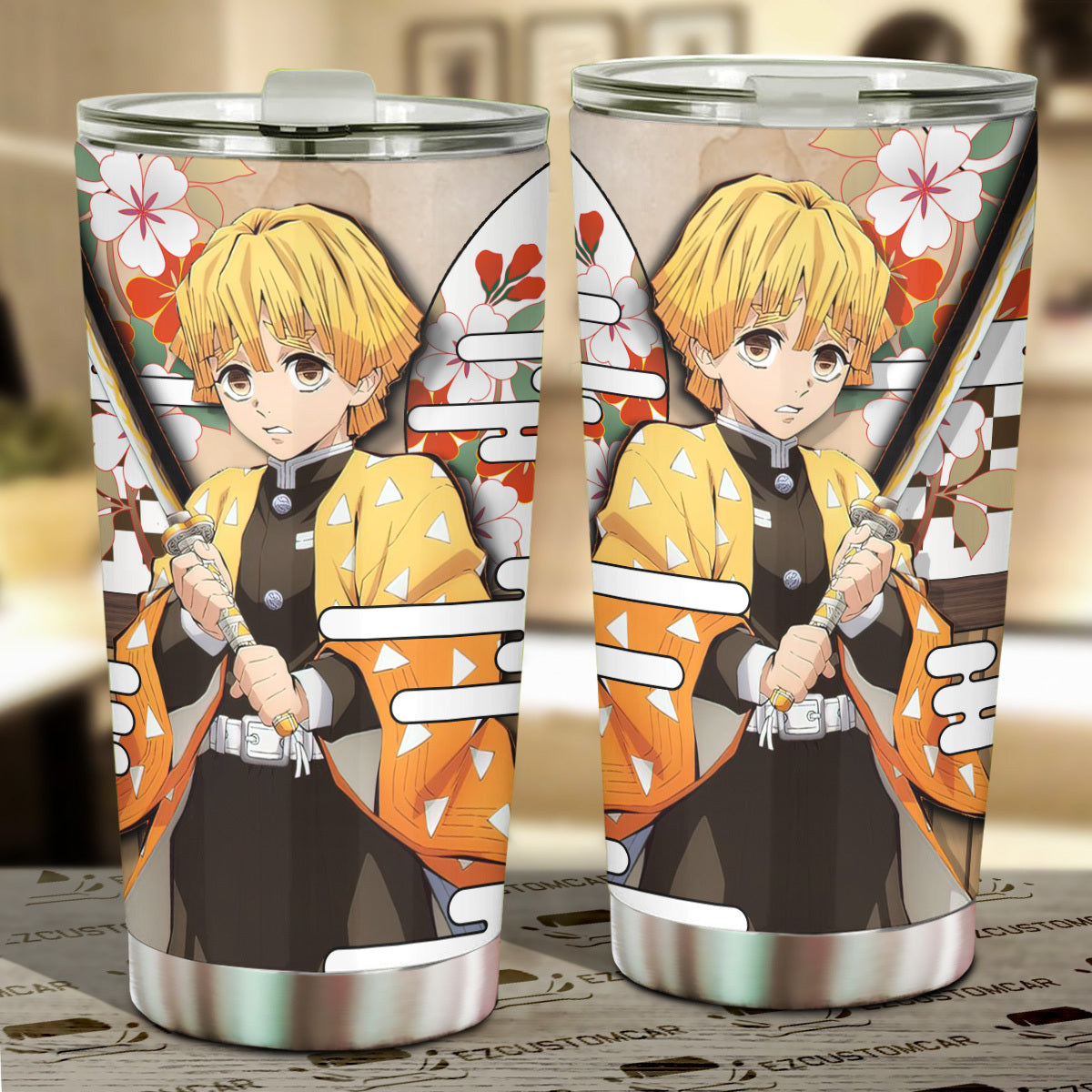 Zenitsu Tumbler Cup Custom Demon Slayers Anime Car Accessories