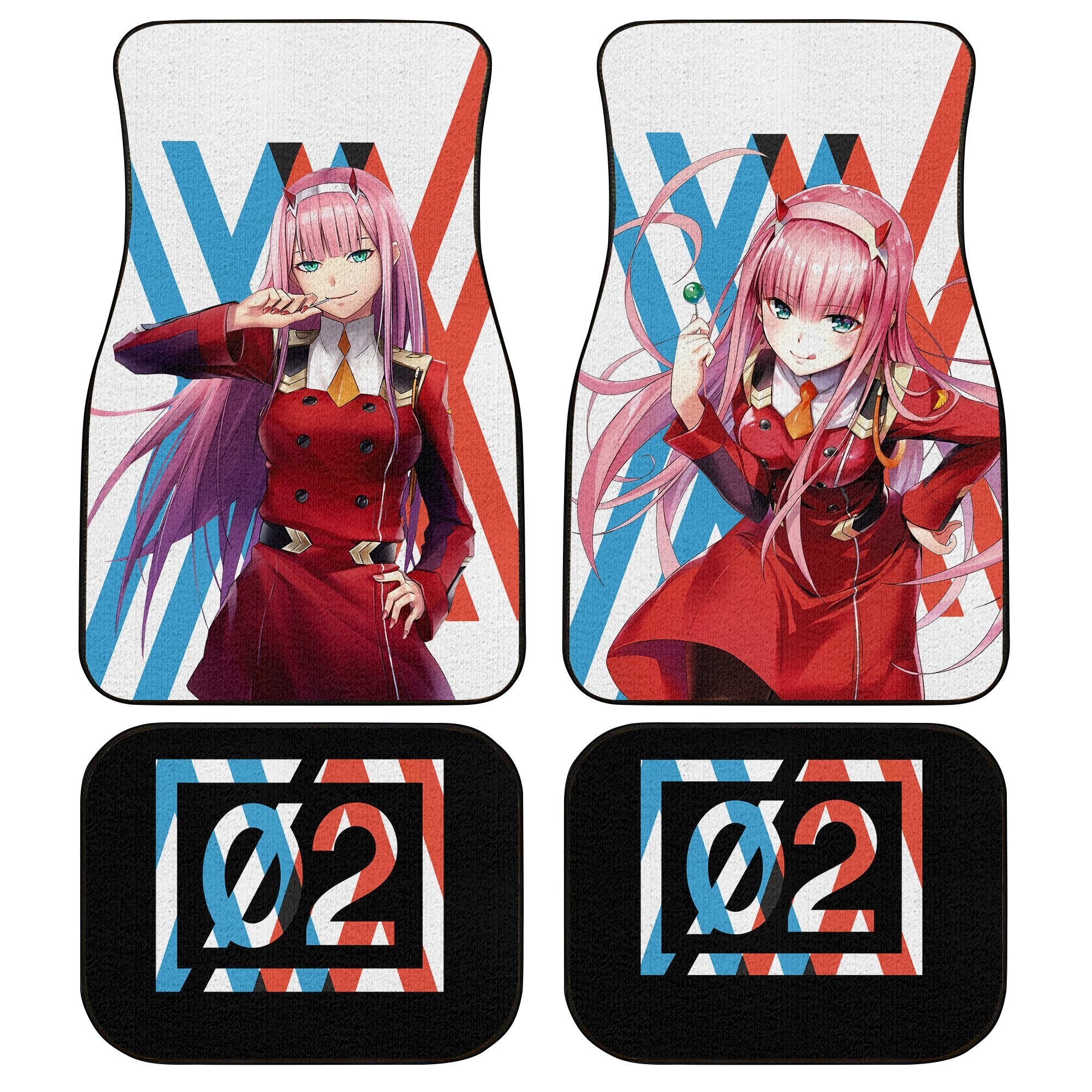 Zero Two Car Floor Mats Custom DARLING in the FRANXX Anime