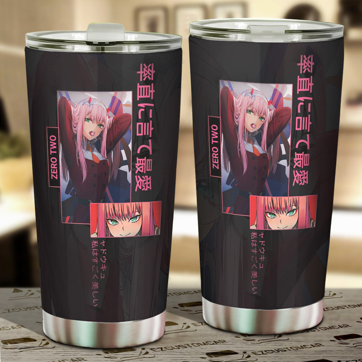 Zero Two Custom Darling In The Franxx Anime Car Accessories Car Tumblers Cup