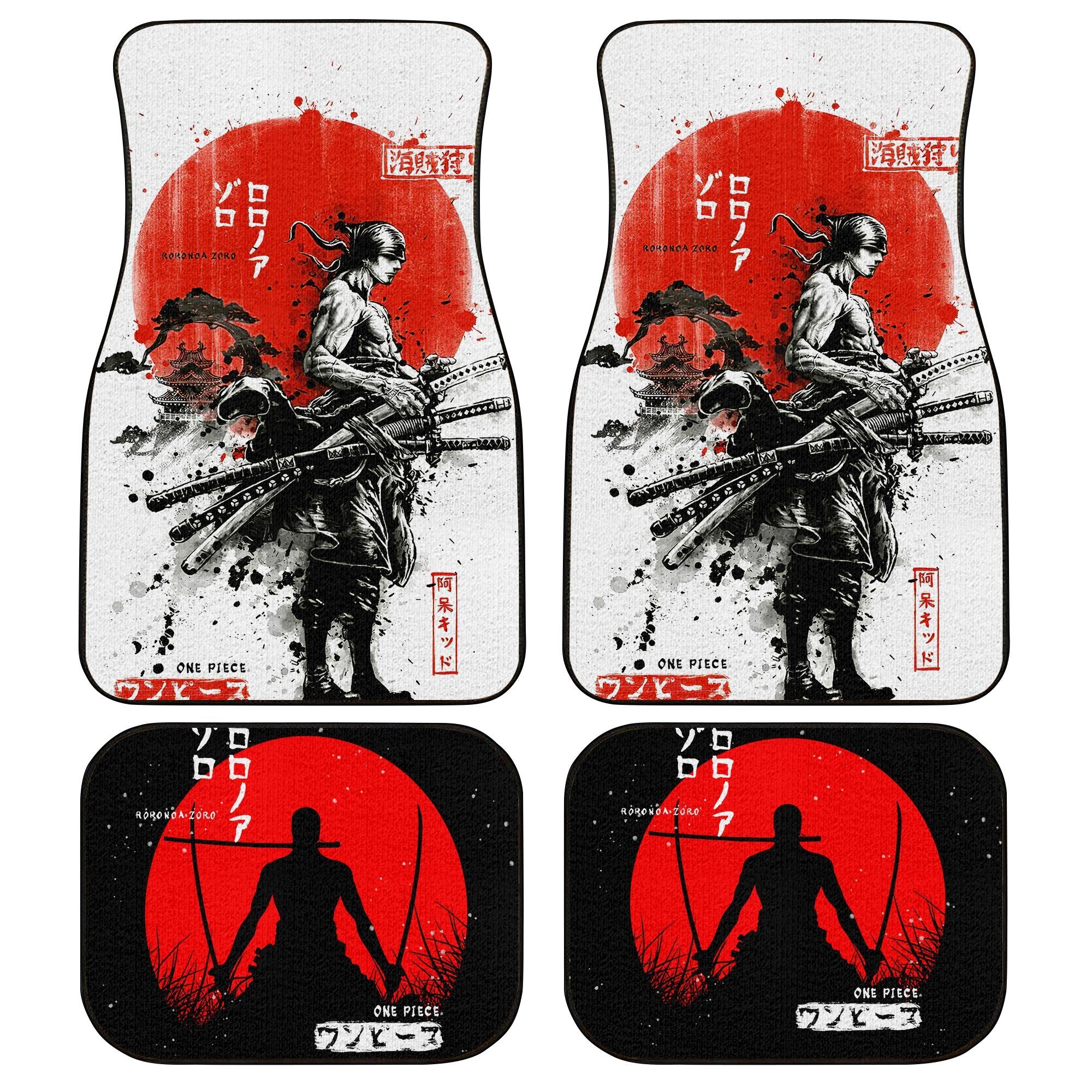 Zoro Samurai Warriors Car Floor Mats Custom One Piece Anime